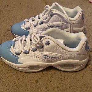 Reebok Question Low Patent Toe Carolina Blue
